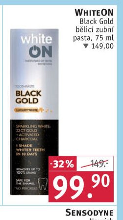 WhiteOn Black Gold bělící zubní pasta, 75 ml