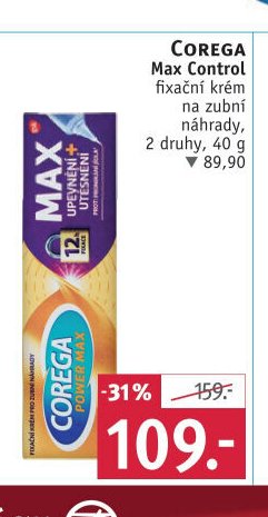 Corega Max Control fixační krém, 40 g