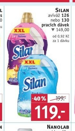 SILAN aviváž 126 nebo 130 pracích dávek