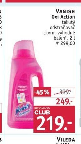 VANISH Oxi Action tekutý odstraňovač skvrn, výhodné balení, 2 l
