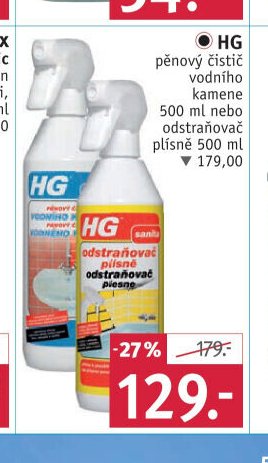 HG pěnový čistič vodního kamene