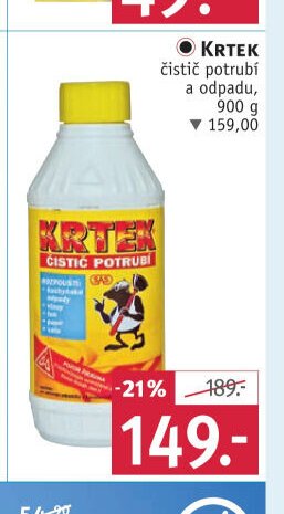 KRTEK čistič potrubí