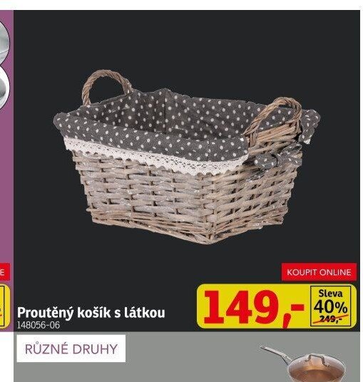 Proutěný košík s látkou