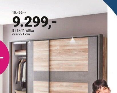 Skříň, šířka cca 221 cm