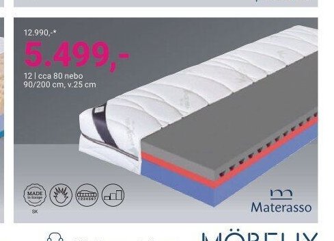 Matrace cca 80 nebo 90/200 cm, v. 25 cm