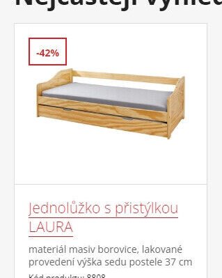 Jednolůžko s přistýlkou LAURA