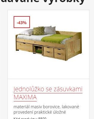 Jednolůžko se zásuvkami MAXIMA