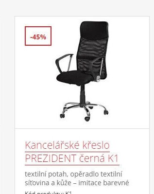 Kancelářské křeslo PREZIDENT černá K1