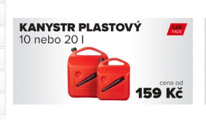 KANYSTR PLASTOVÝ 10 nebo 20 l