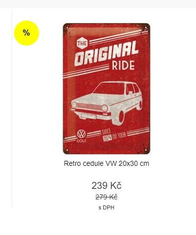 Retro cedule VW 20x30 cm