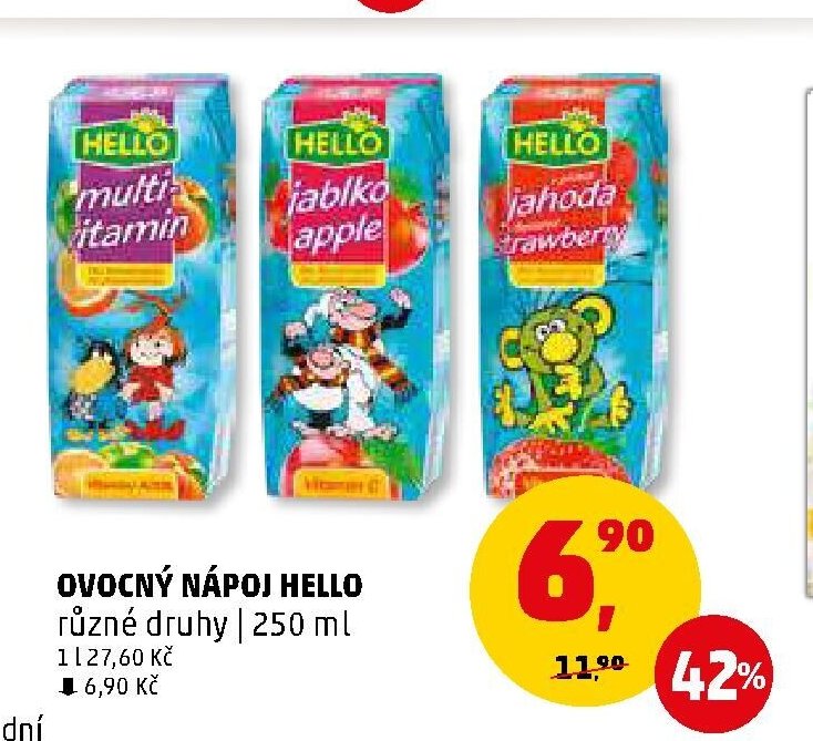 Ovocný nápoj Hello - Penny Market aktualniletaky.eu