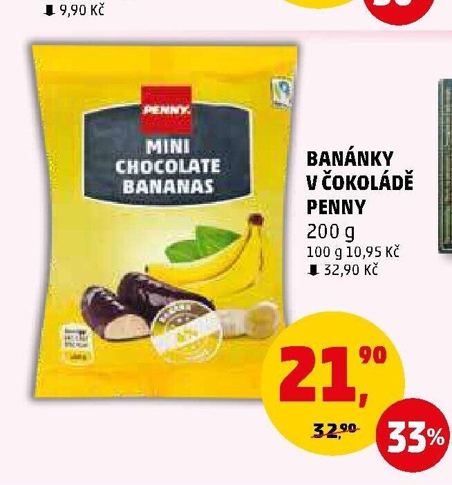 BANÁNKY V ČOKOLÁDĚ PENNY 200 g - Penny Market aktualniletaky.eu