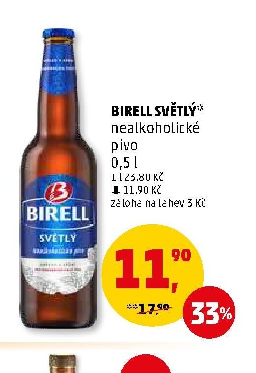 BIRELL SVĚTLÝ nealkoholické pivo 0,5 l - Penny Market aktualniletaky.eu