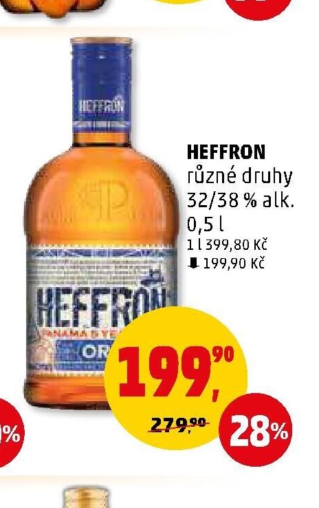 HEFFRON různé druhy 32/38 % alk. 0,5 l - Penny Market aktualniletaky.eu