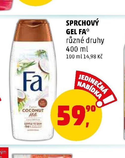 SPRCHOVÝ GEL FA různé druhy - Penny Market aktualniletaky.eu