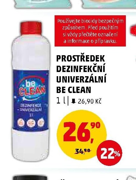 PROSTŘEDEK DEZINFEKČNÍ UNIVERZÁLNÍ BE CLEAN - Penny Market aktualniletaky.eu