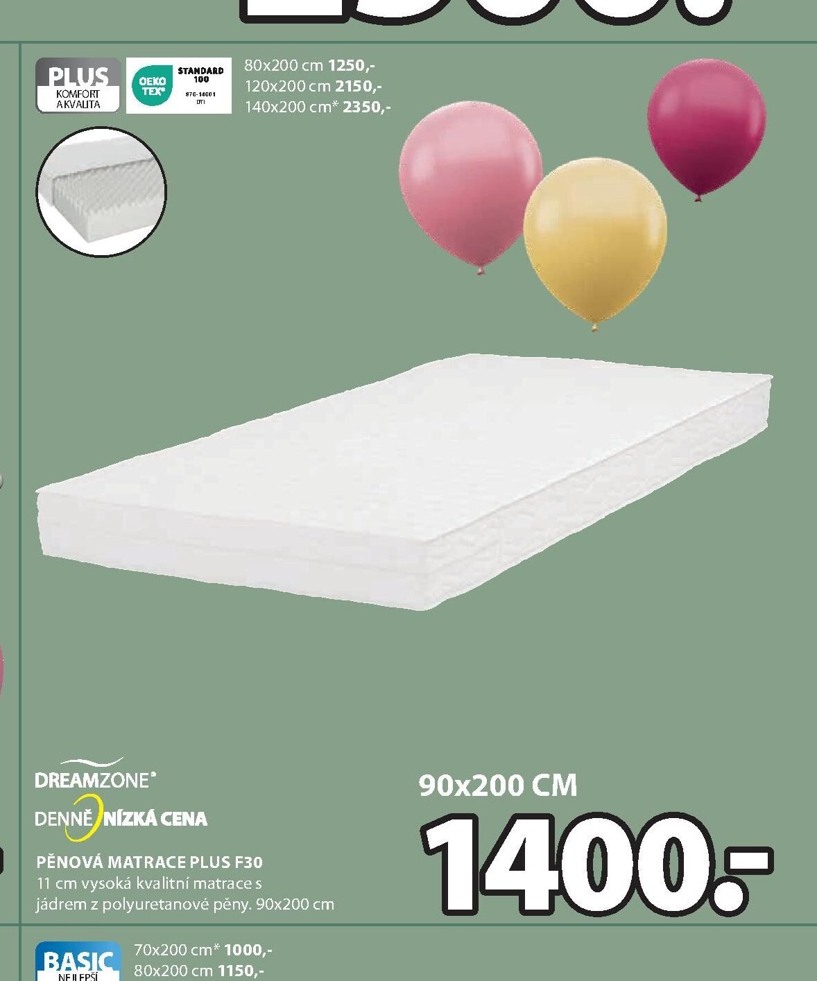 Pěnová matrace PLUS F30