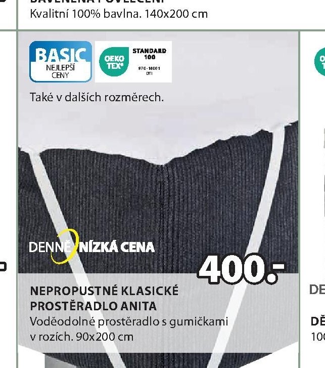 NEPROPUSTNÉ KLASICKÉ PROSTĚRADLO ANITA