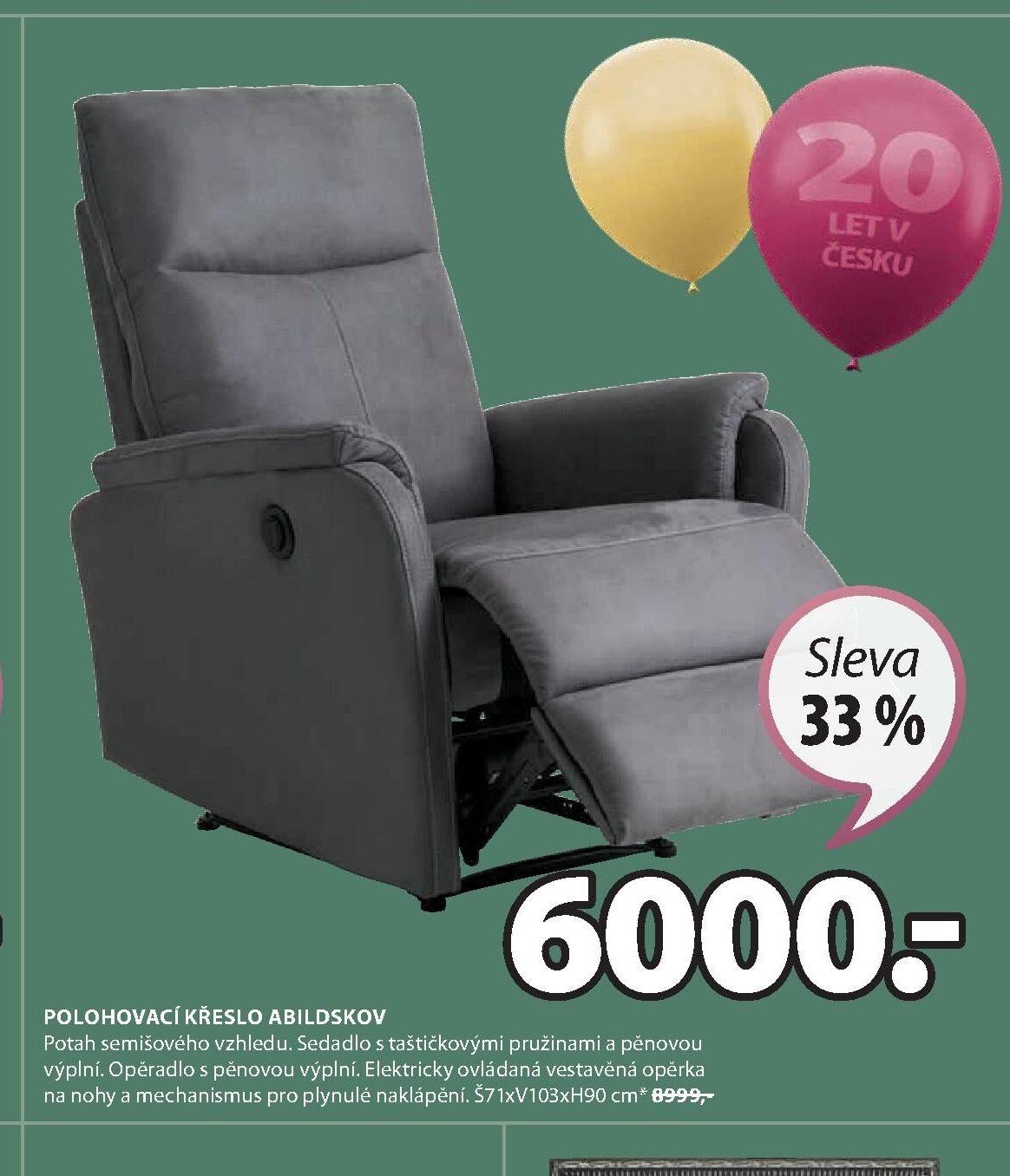 POLOHOVACÍ KŘESLO ABILDSKOV