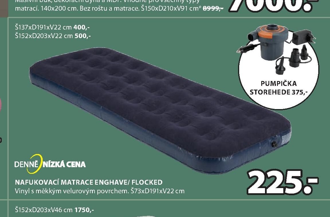 NAFUKOVACÍ MATRACE ENGHAVE/ FLOCKED