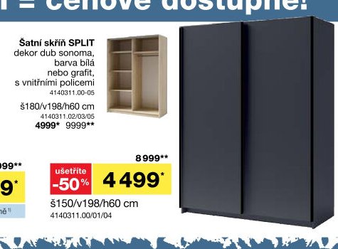 Šatní skříň SPLIT