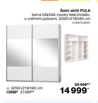 Šatní skříň PULA