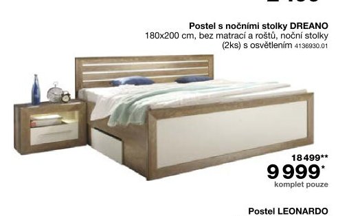 Postel s nočními stolky DREANO