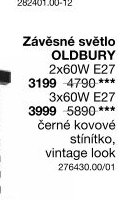 Závěsné světlo OLDBURY