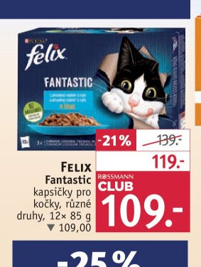 FELIX Fantastic kapsičky pro kočky, různé druhy, 12x 85 g
