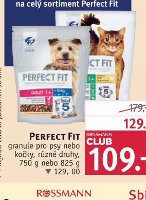 PERFECT FIT granule pro psy nebo kočky, různé druhy, 750 g nebo 825 g