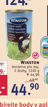 WINSTON konzerva pro psy, 2 druhy, 1240 g