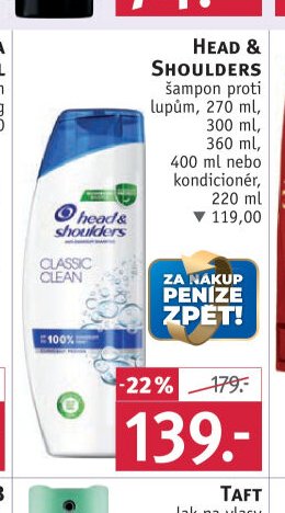 Head & Shoulders šampon proti lupům, 270 ml, 300 ml, 400 ml nebo kondicionér, 220 ml