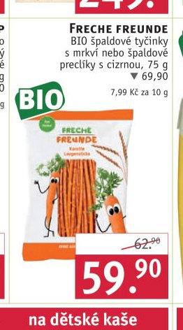 Freche Freunde BIO špaldové tyčinky nebo preclíky