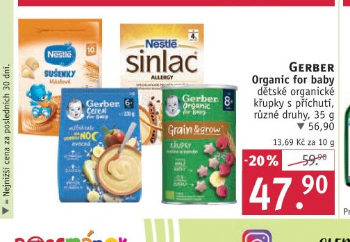 Gerber Organic for baby dětské organické křupky