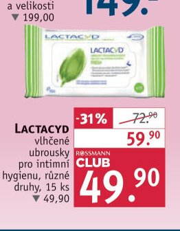 LACTACYD vlhčené ubrousky pro intimní hygienu