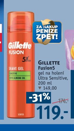 GILLETTE Fusion5 gel na holení
