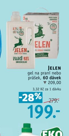Jelen gel na praní nebo prášek, 60 dávek