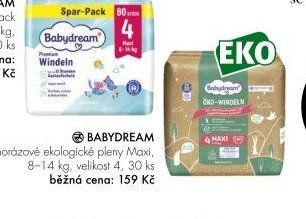 BABYDREAM jednorázové ekologické pleny Maxi, 8-14 kg, velikost 4, 30 ks