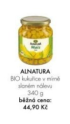 ALNATURA BIO kukuřice v mírně slaném nálevu