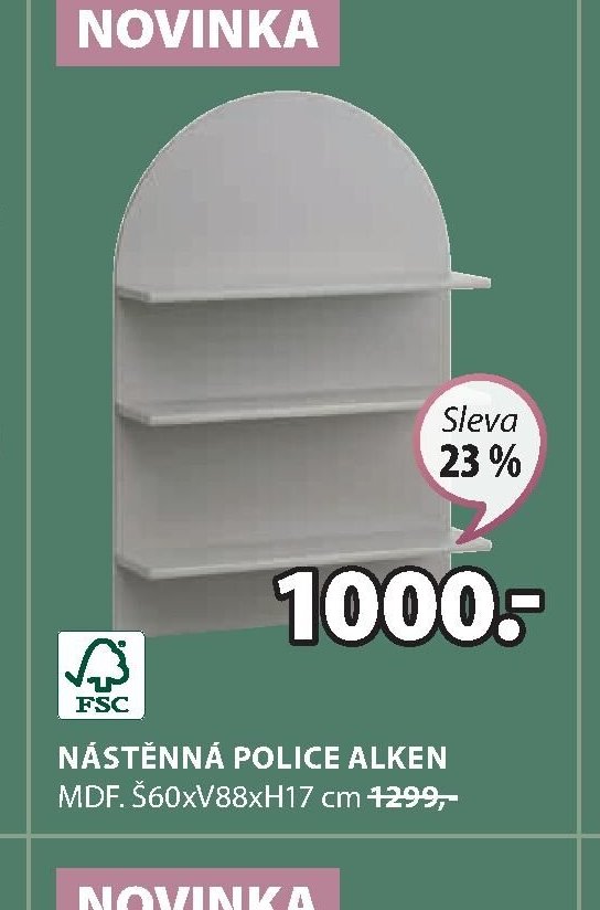 NÁSTĚNNÁ POLICE ALKEN