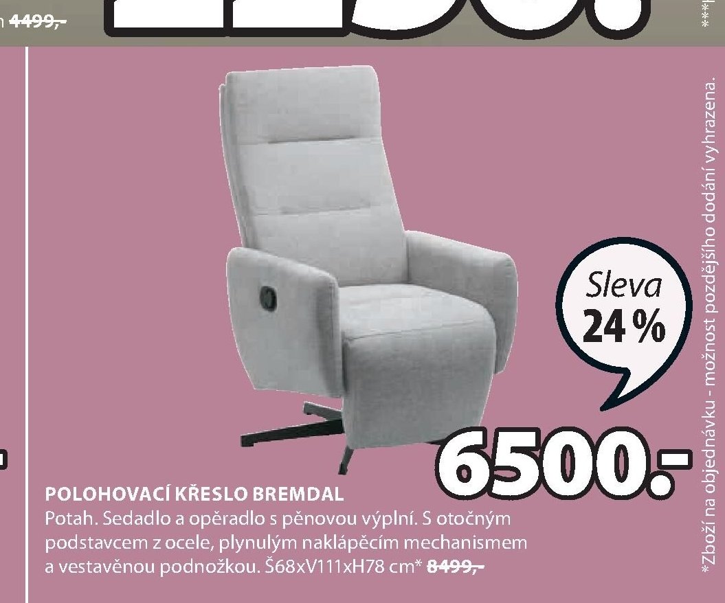 POLOHOVACÍ KŘESLO BREMDAL