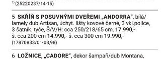 ŠATNÍ SKŘÍŇ S POSUVNÝMI DVEŘMI „ANDORRA“