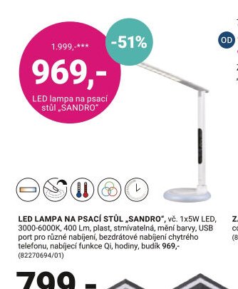 LED lampa na psací stůl „SANDRO“