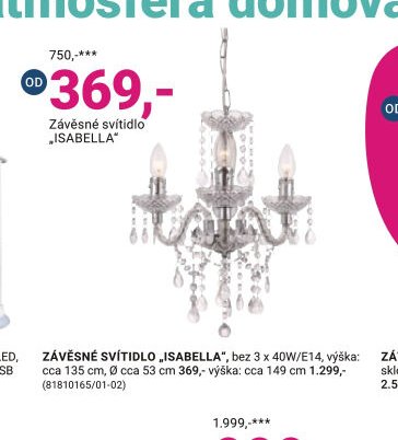ZÁVĚSNÉ SVÍTIDLO „ISABELLA“