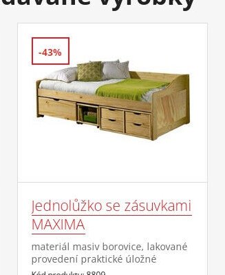 Jednolůžko se zásuvkami MAXIMA