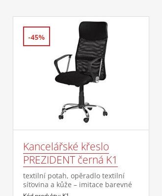 Kancelářské křeslo PREZIDENT černá K1