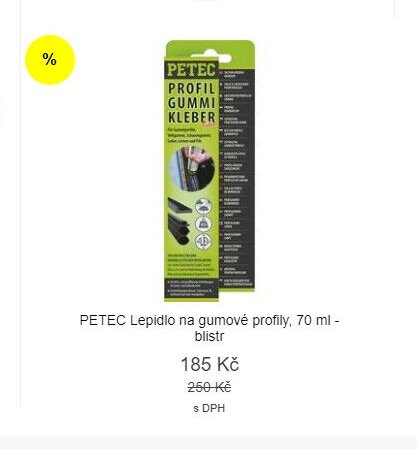 PETEC Lepidlo na gumové profily, 70 ml - blistr