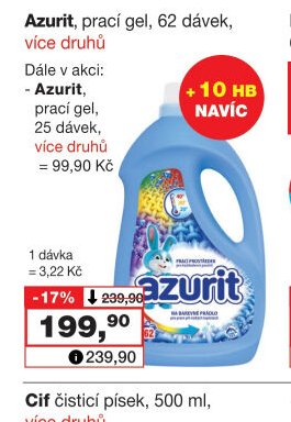 Azuril, prací gel, 62 dávek