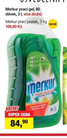 Merkur prací gel, 60 dávek, 3 l