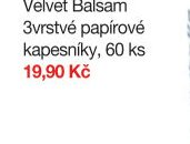 Velvet Balsam 3vrstvé papírové kapesníky, 60 ks